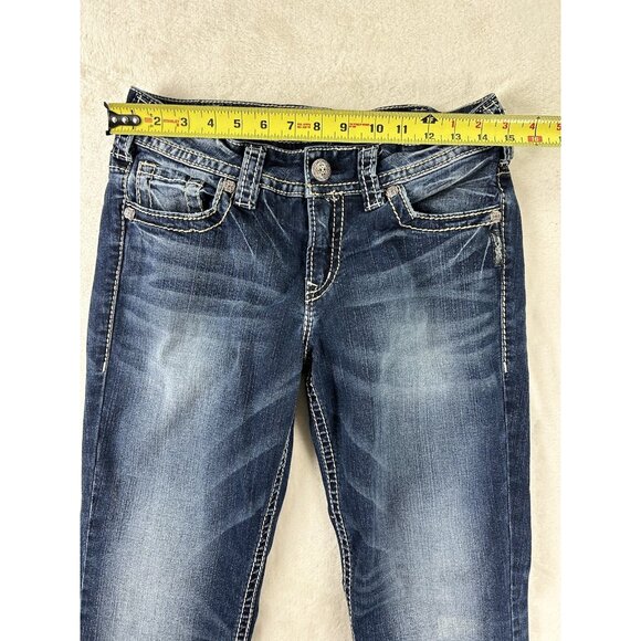 Silver Jeans Suki Bootcut Women’s Size 30 X 31 Mid Slim Boot Blue Fluid Denim - Picture 6 of 9